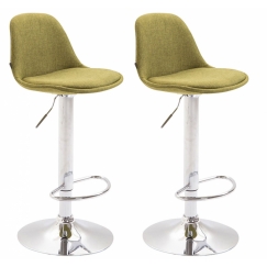 Barová stolička Kiel (SET 2 ks), textil, zelená