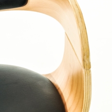 Barová stolička King (SET 2 ks), syntetická koža, čierna - 6