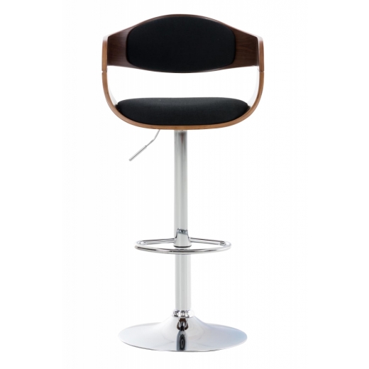 Barová stolička Kingston, textil, orech / čierna - 1