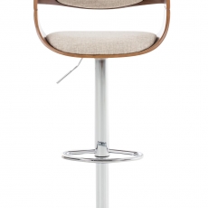 Barová stolička Kingston, textil, orech / krémová - 2