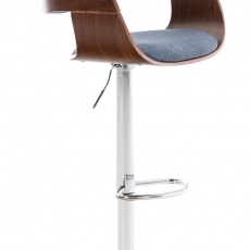 Barová stolička Kingston, textil, orech / modrá - 1