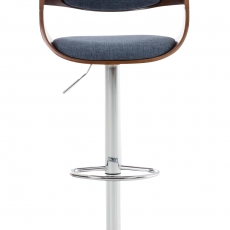 Barová stolička Kingston, textil, orech / modrá - 2