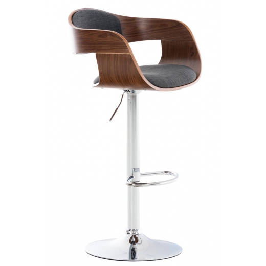 Barová stolička Kingston, textil, orech / tmavo šedá - 1
