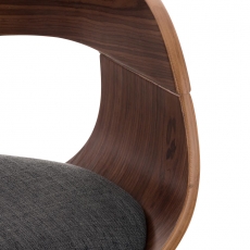 Barová stolička Kingston, textil, orech / tmavo šedá - 5