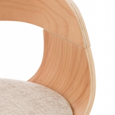 Barová stolička Kingston, textil, prírodná / krémová - 4