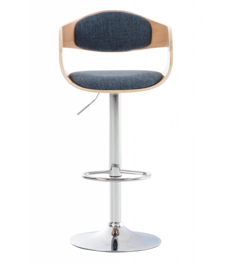 Barová stolička Kingston, textil, prírodná / modrá