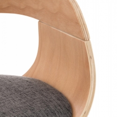Barová stolička Kingston, textil, prírodná / svetlo šedá - 4