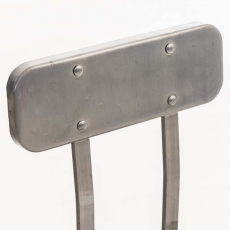 Barová stolička kovová Eaton koža, metalická - 6