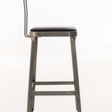 Barová stolička kovová Eaton koža, metalická - 3