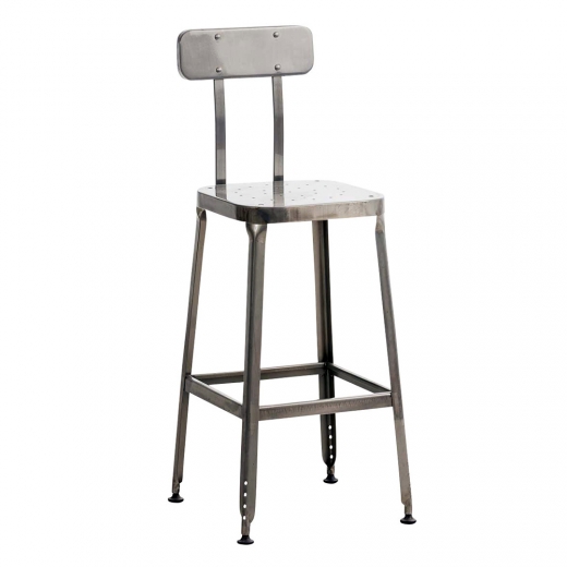 Barová stolička kovová Eaton, metalická - 1