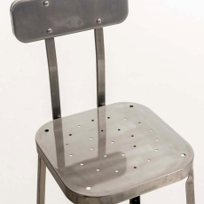 Barová stolička kovová Eaton, metalická - 4