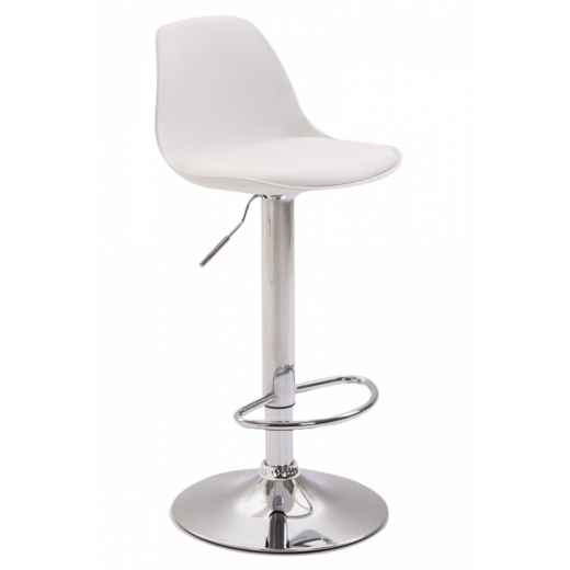 Barová stolička Kyla II., syntetická koža, biela - 1
