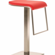 Barová stolička Lameng, syntetická koža, červená - 1