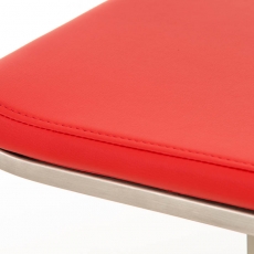 Barová stolička Lameng, syntetická koža, červená - 5