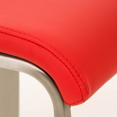 Barová stolička Lameng, syntetická koža, červená - 6
