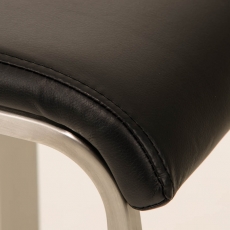 Barová stolička Lameng, syntetická koža, čierna - 6