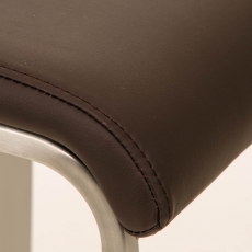 Barová stolička Lameng, syntetická koža, hnedá - 6