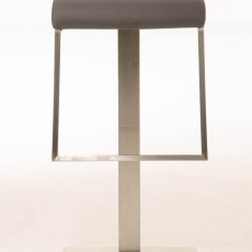 Barová stolička Lameng, syntetická koža, šedá - 2