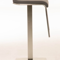 Barová stolička Lameng, syntetická koža, šedá - 3
