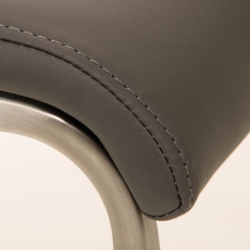 Barová stolička Lameng, syntetická koža, šedá - 6