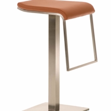 Barová stolička Lameng, syntetická koža, svetlo hnedá - 1