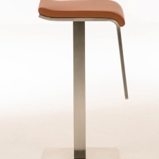 Barová stolička Lameng, syntetická koža, svetlo hnedá - 3