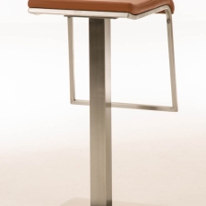 Barová stolička Lameng, syntetická koža, svetlo hnedá - 4
