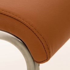 Barová stolička Lameng, syntetická koža, svetlo hnedá - 6