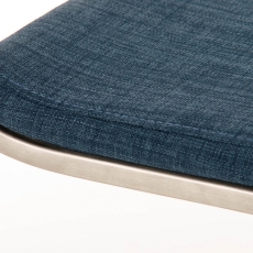Barová stolička Lameng, textil, modrá - 5