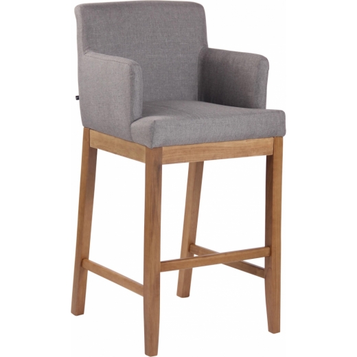 Barová stolička Lara, šedá / drevo - 1