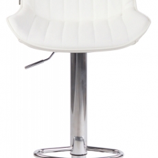 Barová stolička Lentini, syntetická koža, chróm / biela - 2
