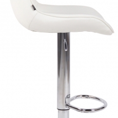 Barová stolička Lentini, syntetická koža, chróm / biela - 3