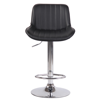 Barová stolička Lentini, syntetická koža, chróm / čierna