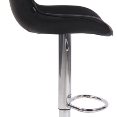 Barová stolička Lentini, syntetická koža, chróm / čierna - 2