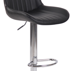 Barová stolička Lentini, syntetická koža, chróm / čierna - 1