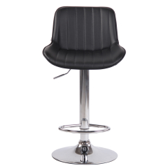 Barová stolička Lentini, syntetická koža, chróm / čierna