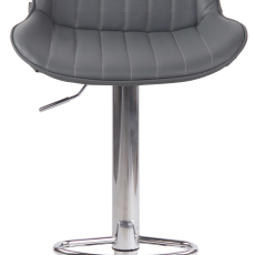 Barová stolička Lentini, syntetická koža, chróm / šedá - 2