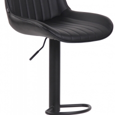 Barová stolička Lentini, syntetická koža, čierna / čierna - 1