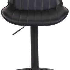 Barová stolička Lentini, syntetická koža, čierna / čierna - 2