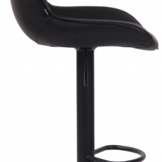 Barová stolička Lentini, syntetická koža, čierna / čierna - 3