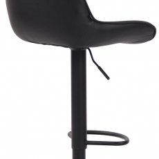 Barová stolička Lentini, syntetická koža, čierna / čierna - 4