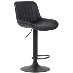 Barová stolička Lentini, syntetická koža, čierna / čierna