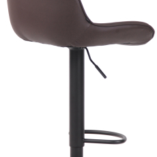 Barová stolička Lentini, syntetická koža, čierna / hnedá - 4
