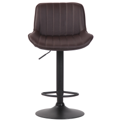 Barová stolička Lentini, syntetická koža, čierna / hnedá