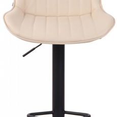 Barová stolička Lentini, syntetická koža, čierna / krémová - 2