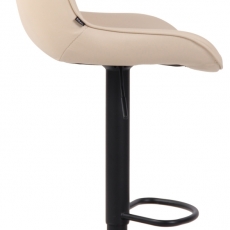 Barová stolička Lentini, syntetická koža, čierna / krémová - 3