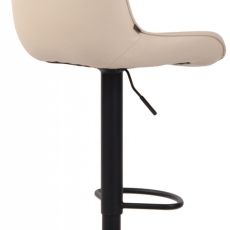 Barová stolička Lentini, syntetická koža, čierna / krémová - 4