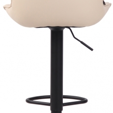 Barová stolička Lentini, syntetická koža, čierna / krémová - 5