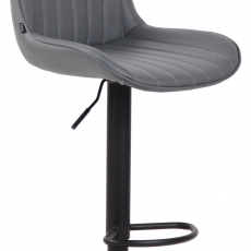 Barová stolička Lentini, syntetická koža, čierna / šedá - 1