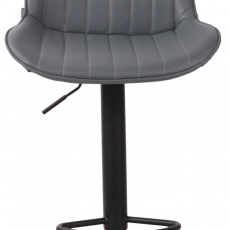 Barová stolička Lentini, syntetická koža, čierna / šedá - 2
